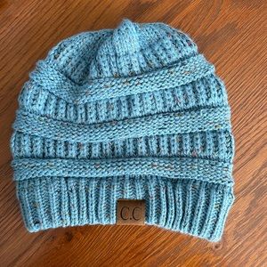 C.C Blue Knit Beanie Hat
